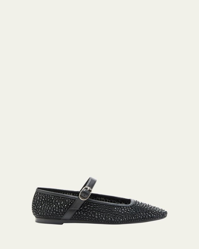 Crystal Mesh Mary Jane Ballerina Flats